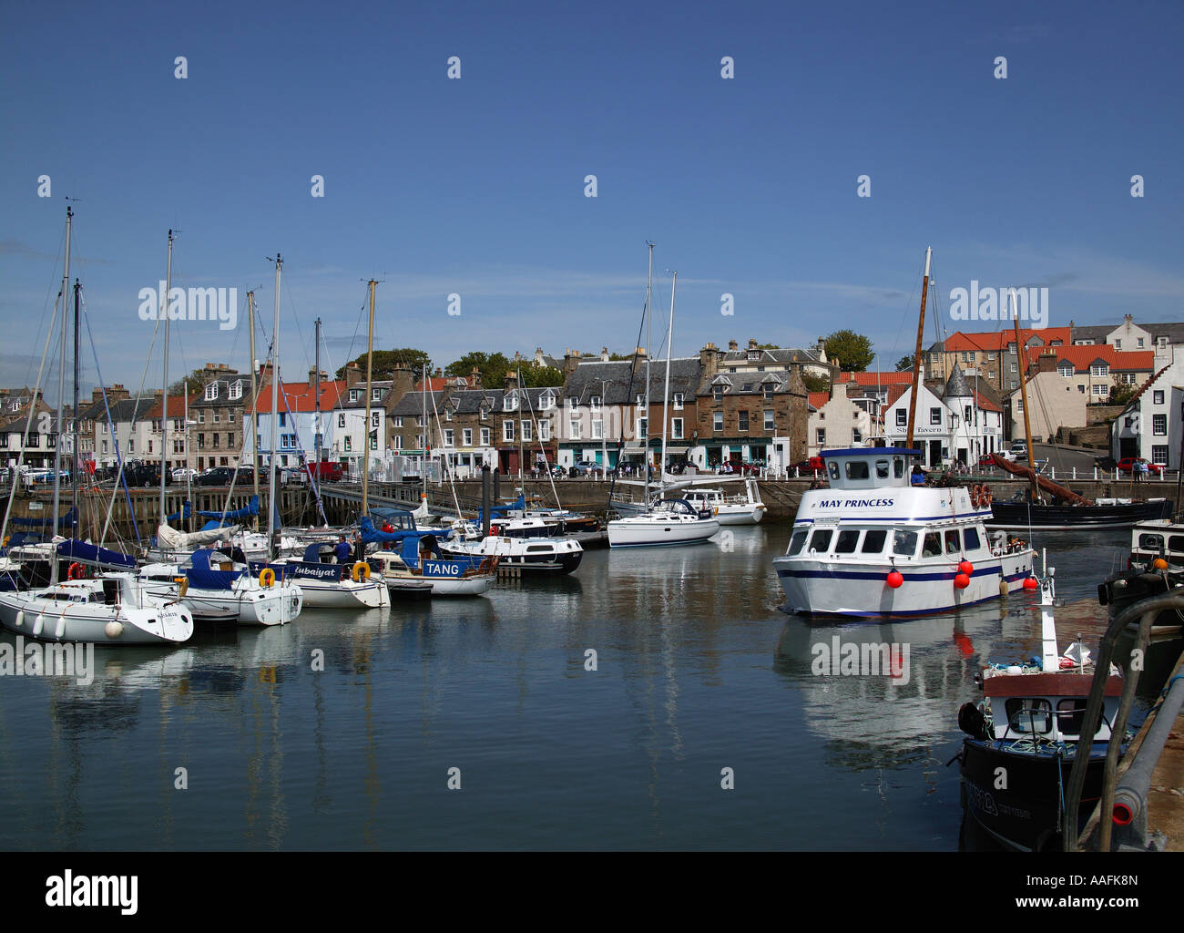 Può la principessa vela da Anstruther Harbour, Fife, Scozia Europa per gite in barca a Isola di maggio Foto Stock