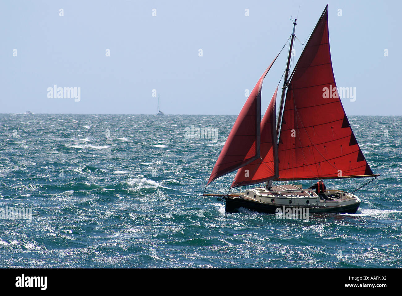 Barca sul Solent acqua England Regno Unito Foto Stock