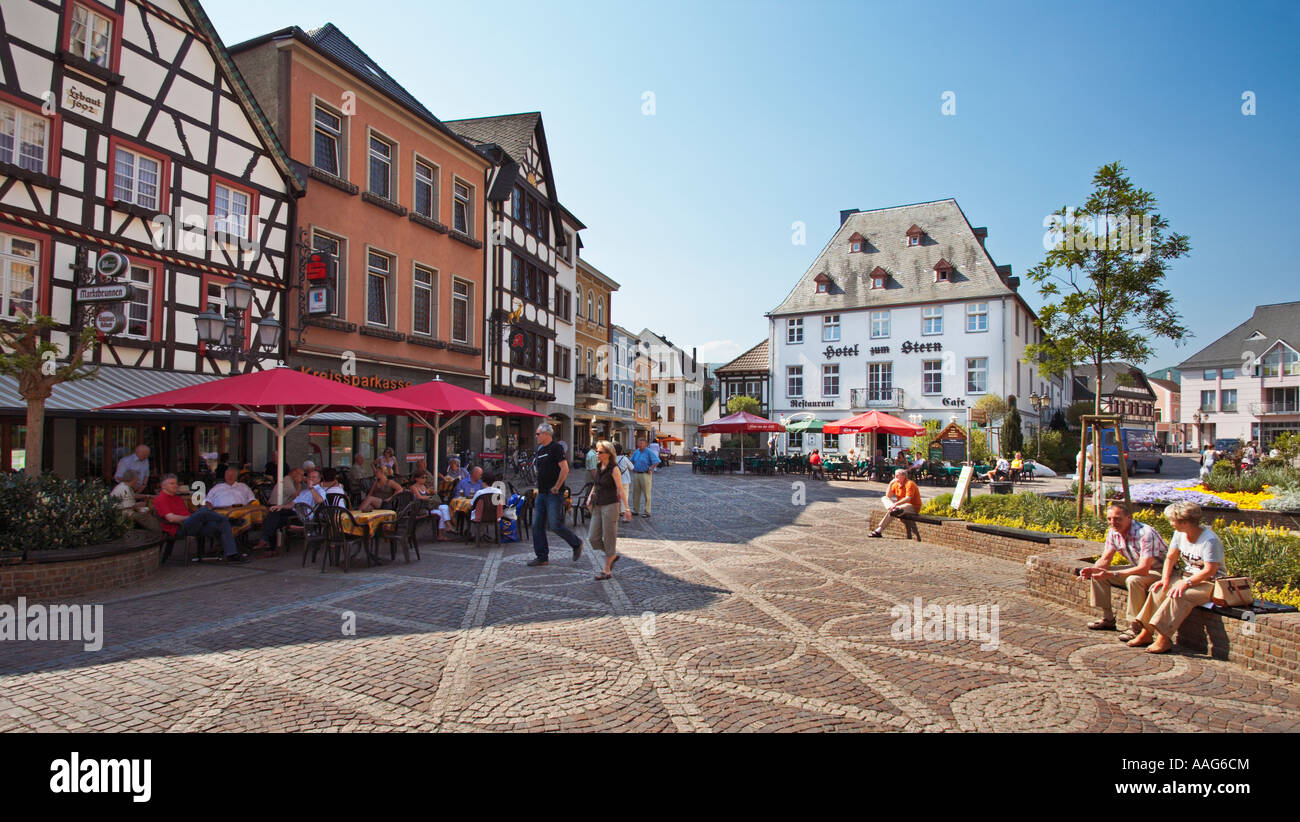 Ahrweiler, Germania - Renania - Piazza del Mercato Foto Stock