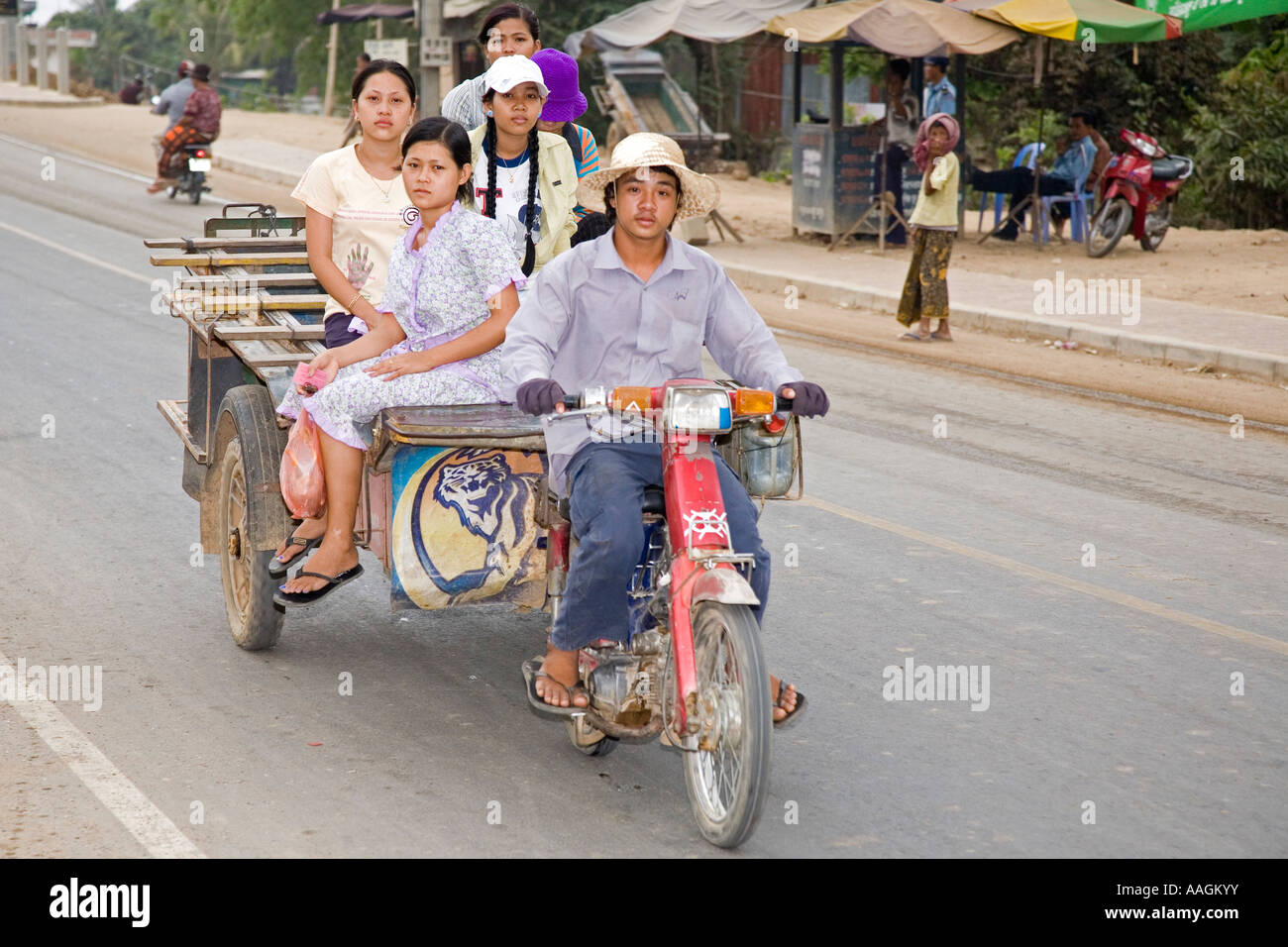 Taxi rurale Takmao Cambogia Foto Stock