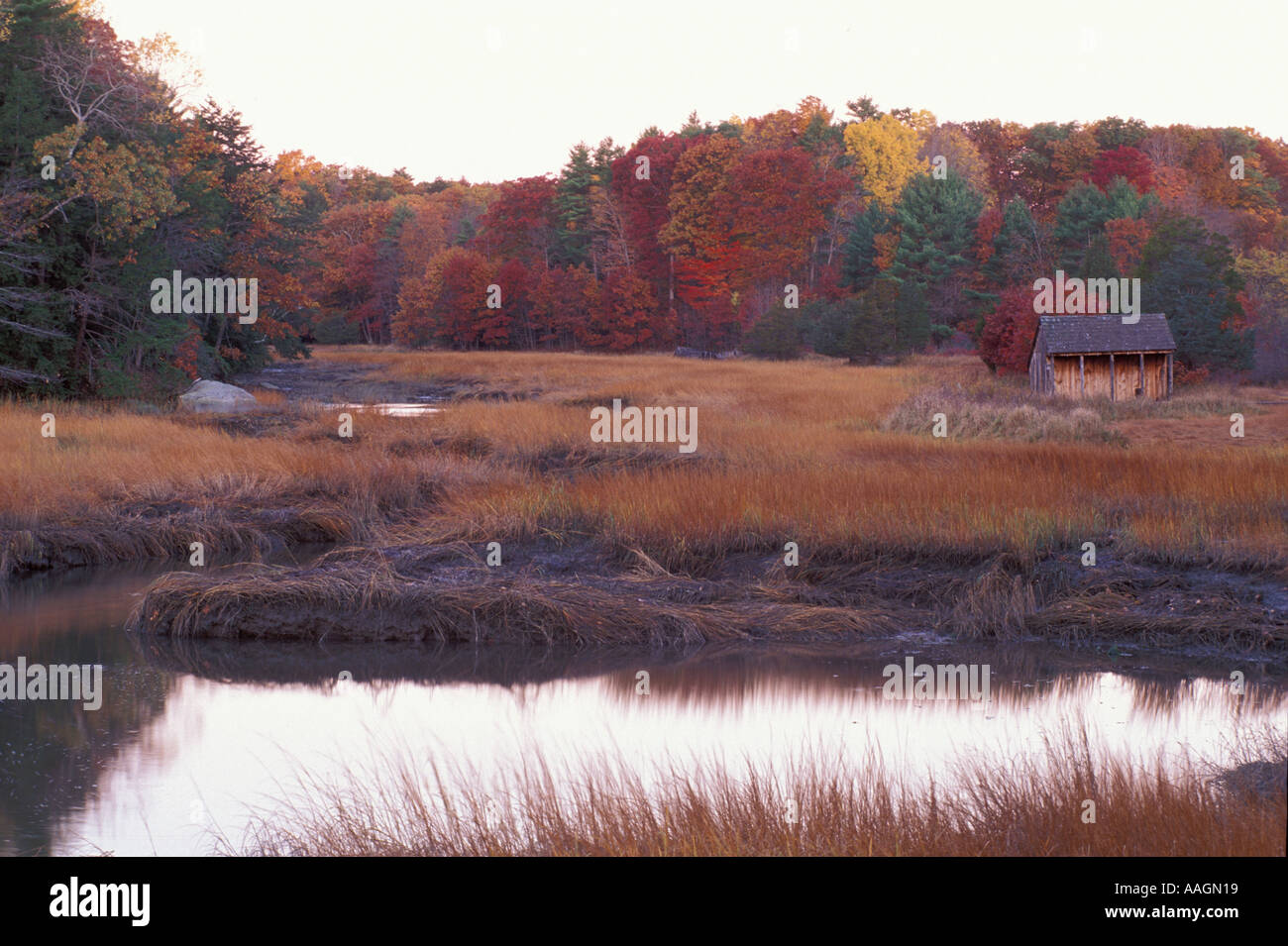 Crommett Creek scarica nella grande baia ed è una insenatura di marea Durham NH Foto Stock