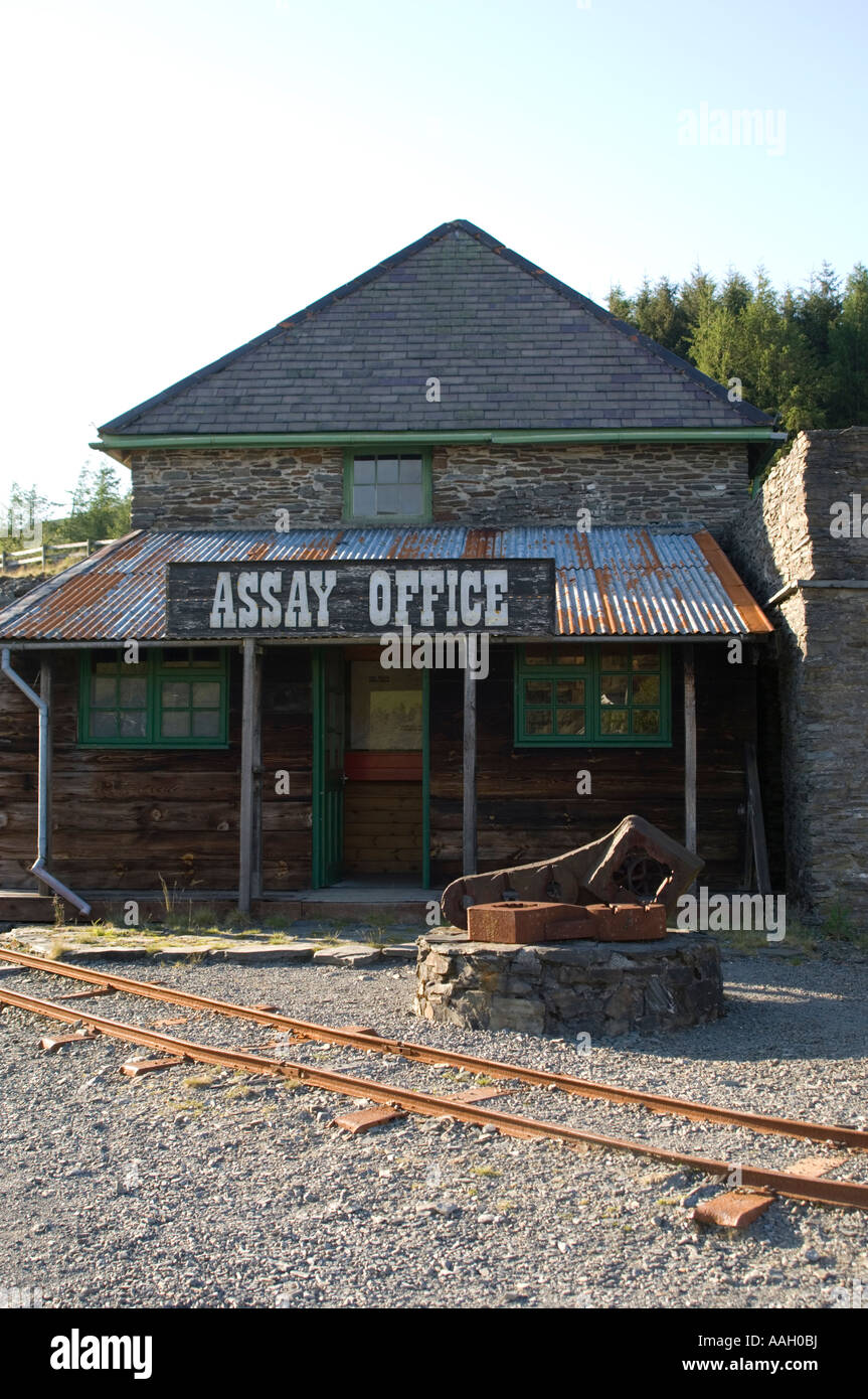 Ufficio di saggio Llywernog Llewernog argento miniera di piombo museo attrazione storico Ponterwyd Ceredigion nel Galles vicino a Aberystwyth Foto Stock