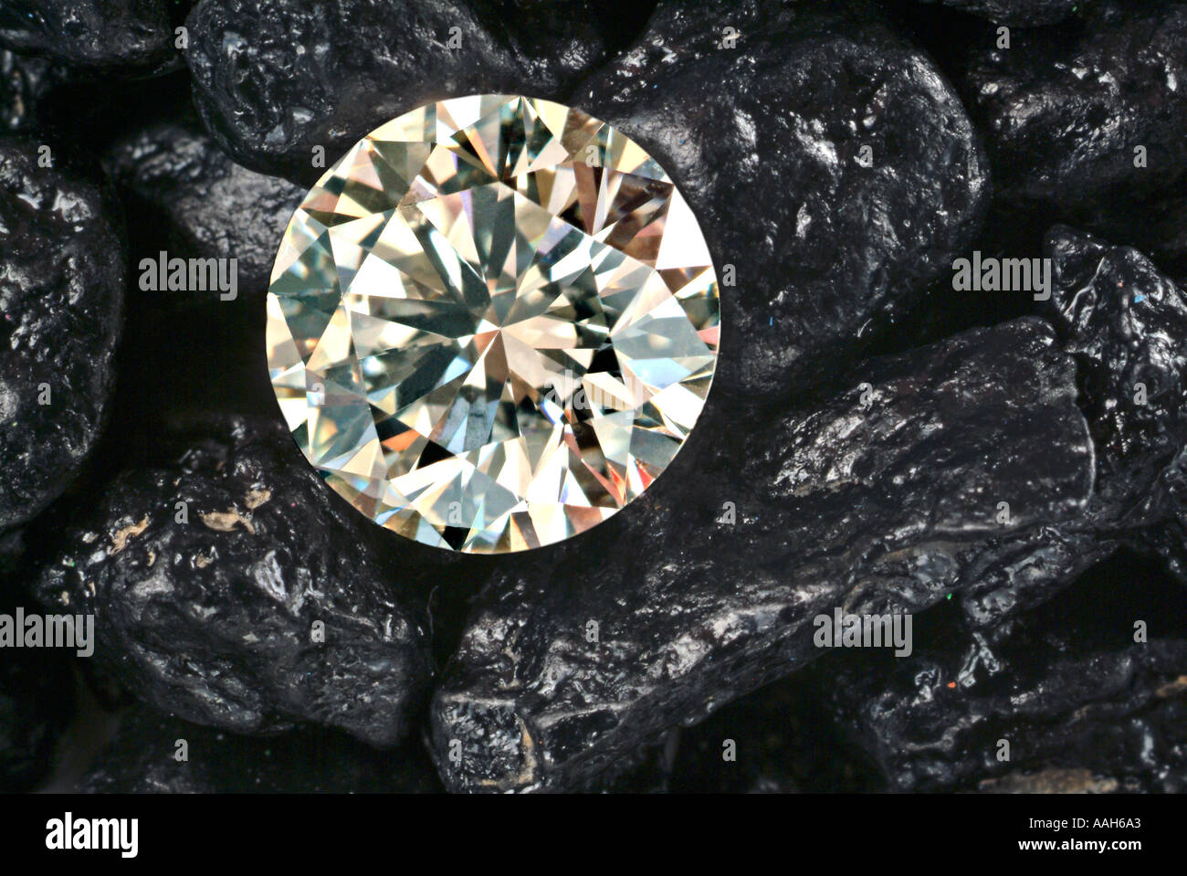 Close up di taglio brillante allentato diamante solitario Foto Stock