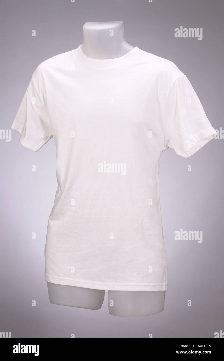 Plain White T shirt Foto Stock