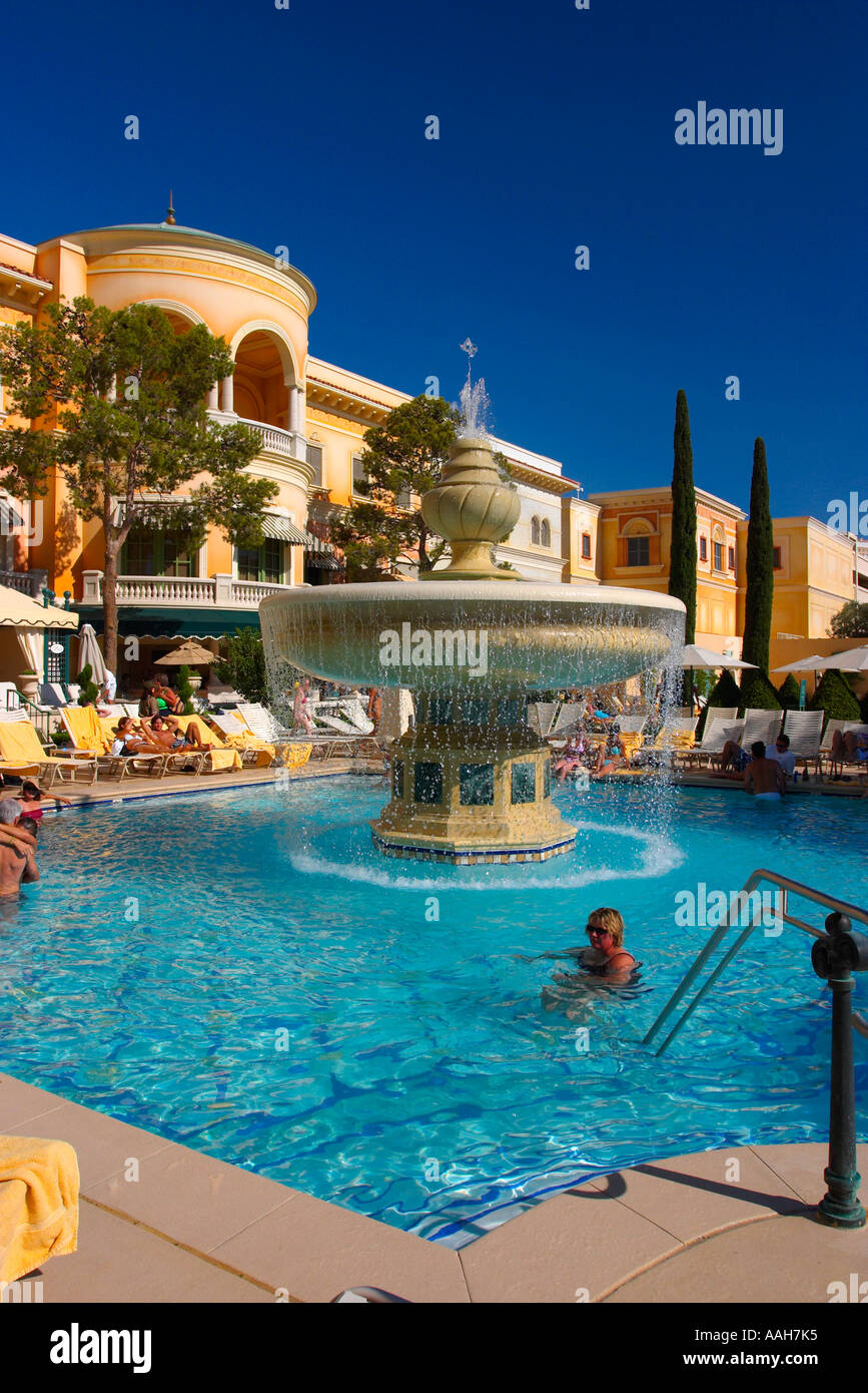Le piscine di Bellagio Hotel Las Vegas Nevada USA Foto Stock