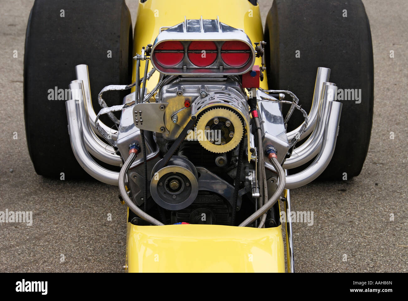 '^V8 dragster " rail car" motore, California' Foto Stock