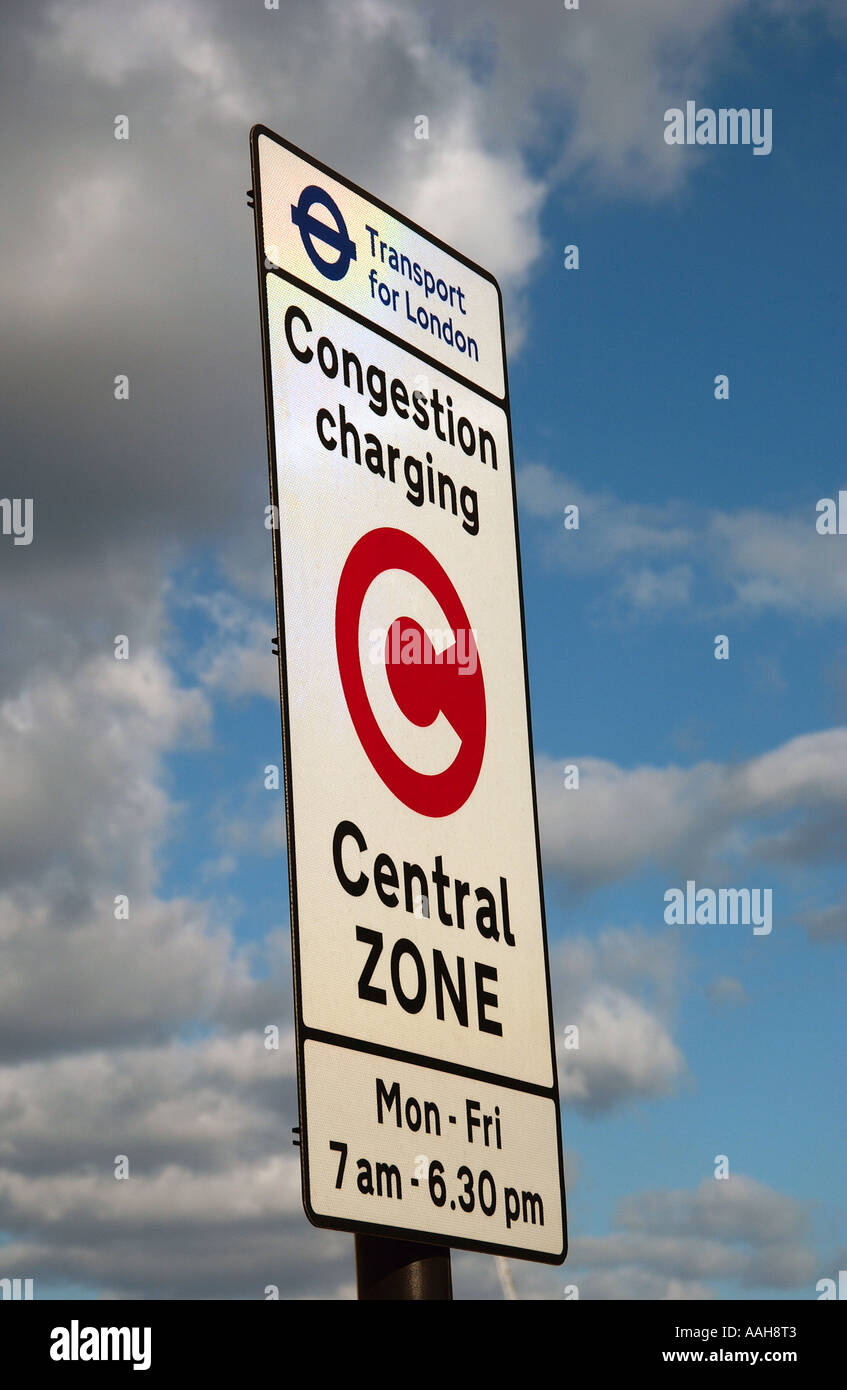 Old London Congestion Charge segno Foto Stock