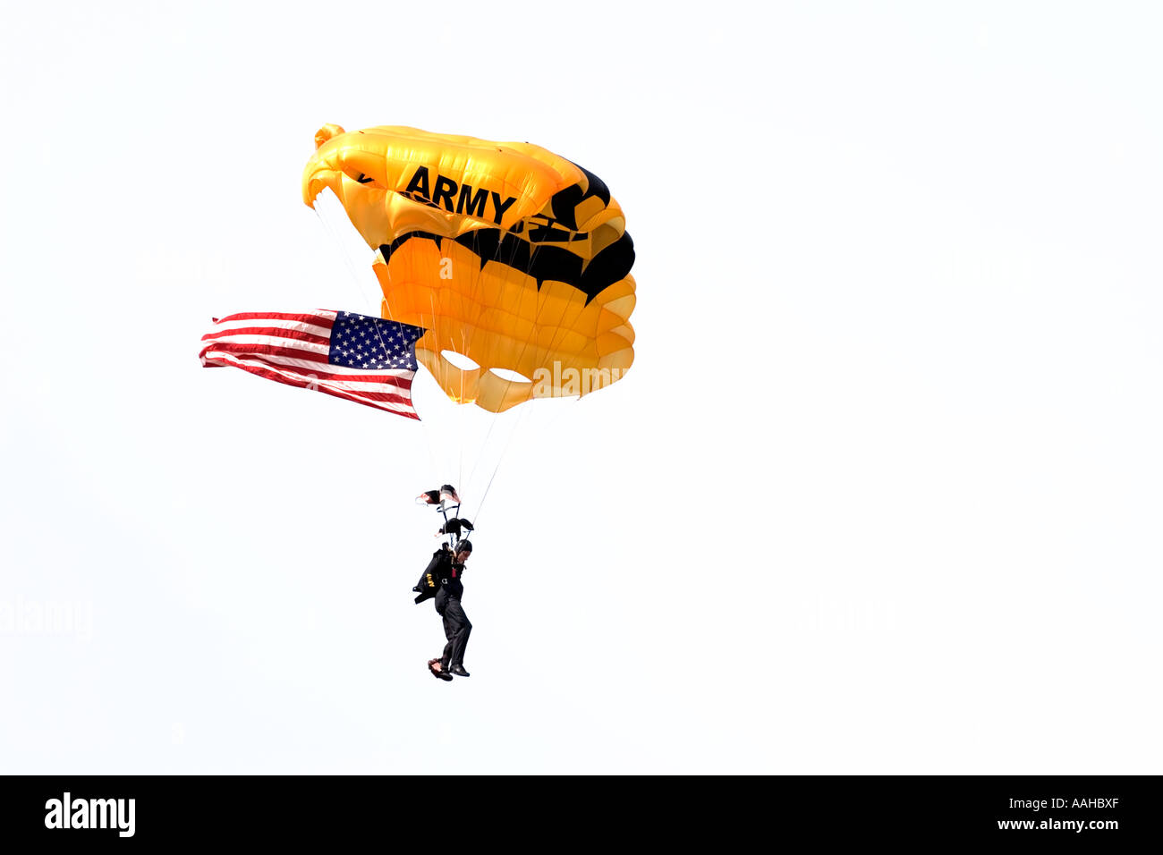 Militari esercito parachute team US Bandiera Foto Stock