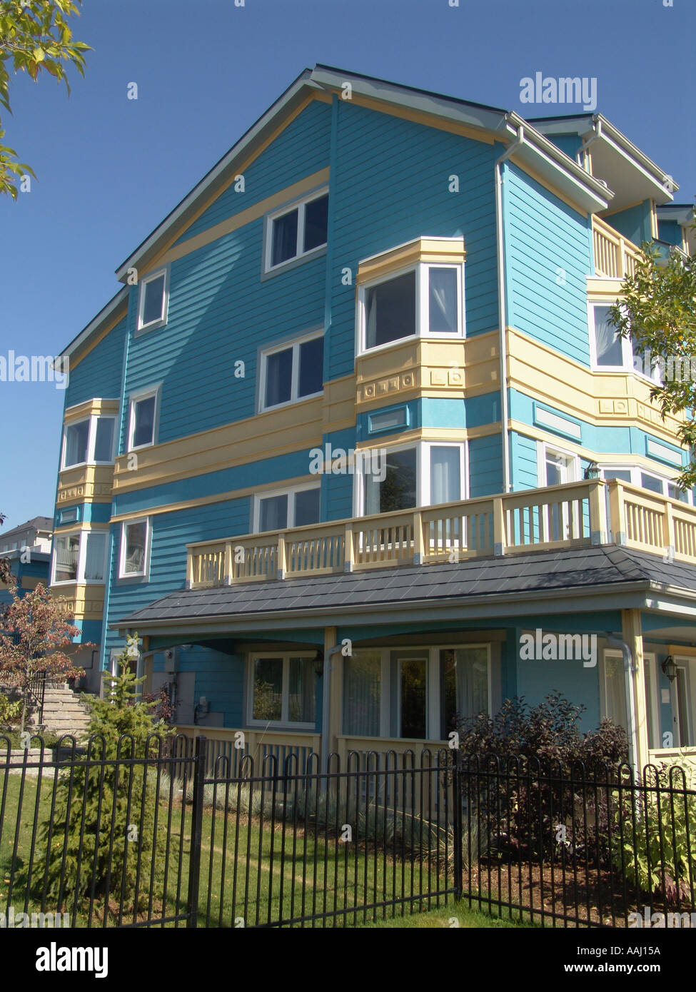 San Francisco ha ispirato townhouses fatta di nuove architetture materiali compositi Toronto in Canada Foto Stock