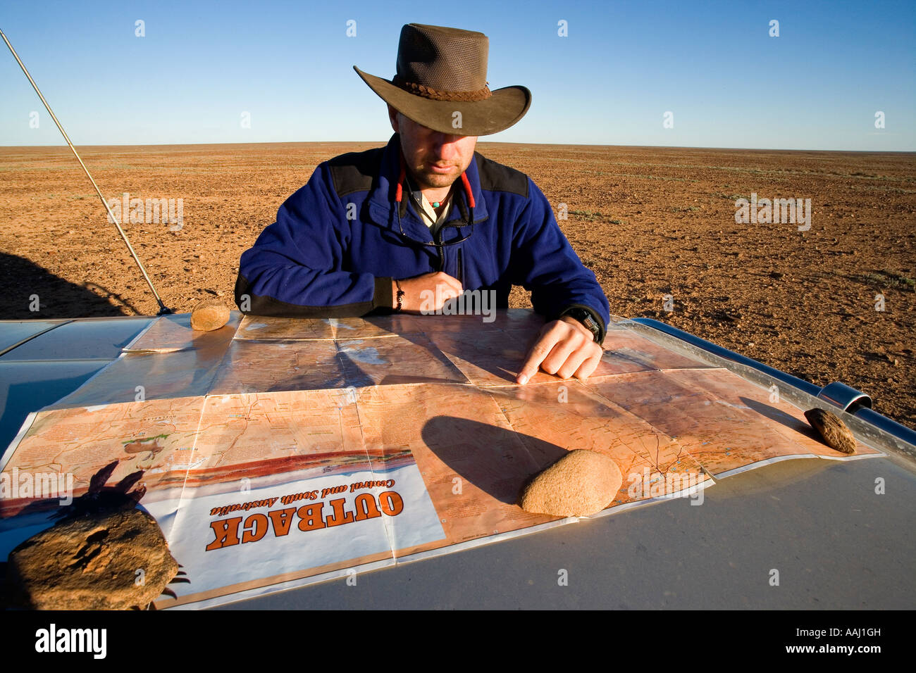 Controllare la Mappa Strzelecki via Outback South Australia Australia Foto Stock