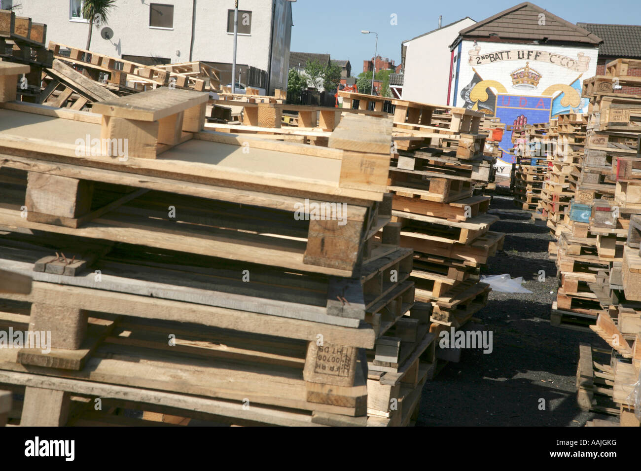 Ulster Freedom Fighters murale su Shankill Road, Belfast, Irlanda del Nord. Foto Stock