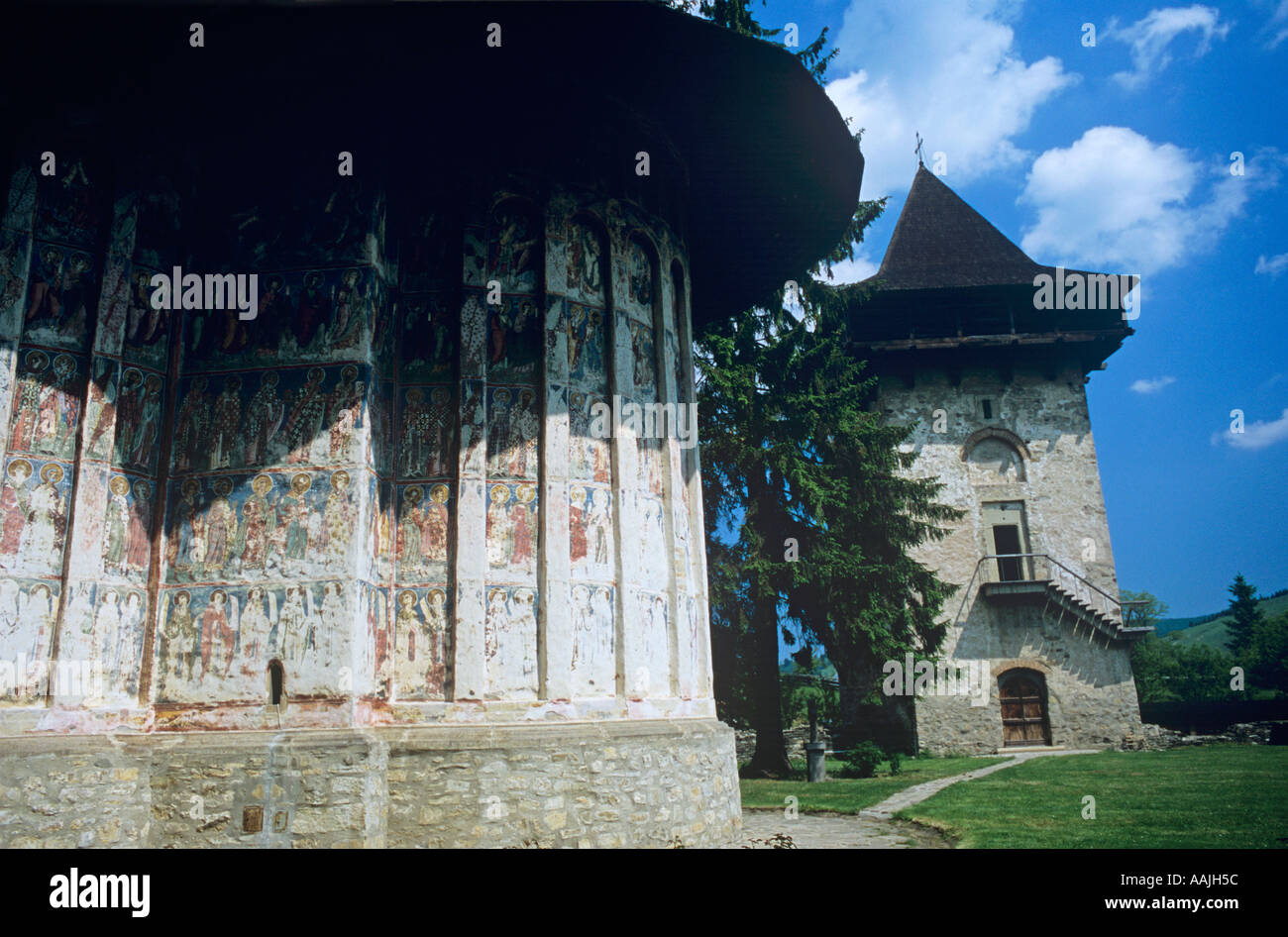 Umorismo monastero chiesa della Romania Foto Stock