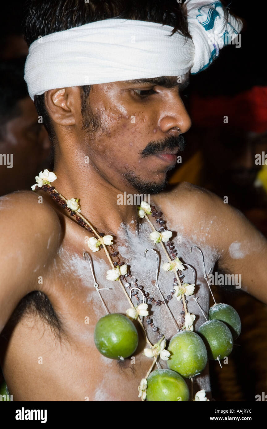 Il festival indù di Thaipusam celebrata presso le Grotte di Batu a Kuala Lumpur in Malesia Foto Stock