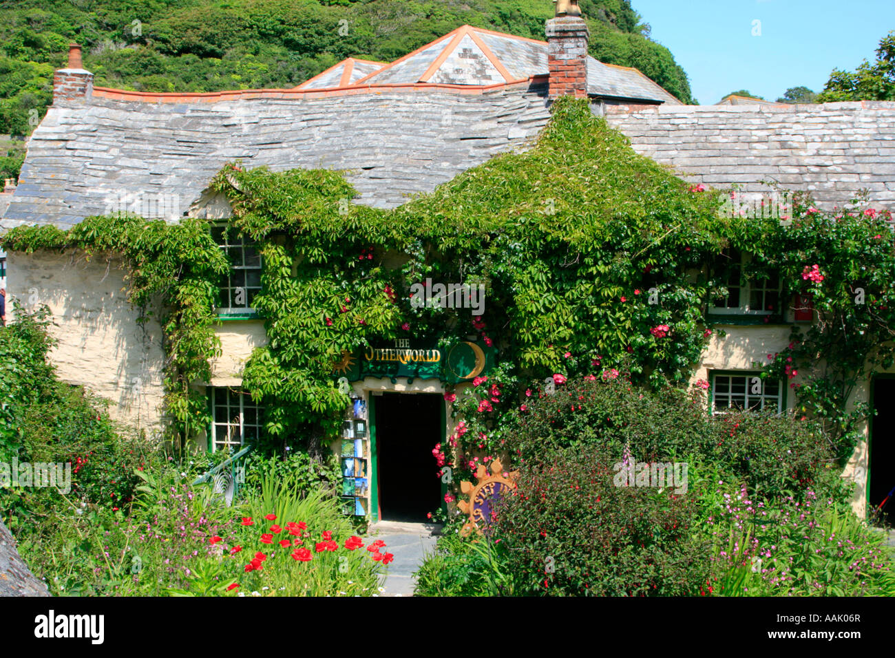 Boscastle pittoreschi cottage Cornwall Inghilterra uk gb Foto Stock