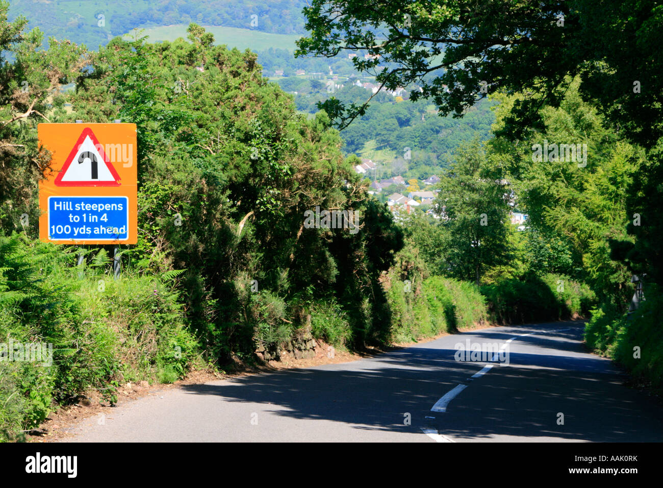 Porlock Hill A39 strada costiera west somerset England Regno unito Gb Foto Stock