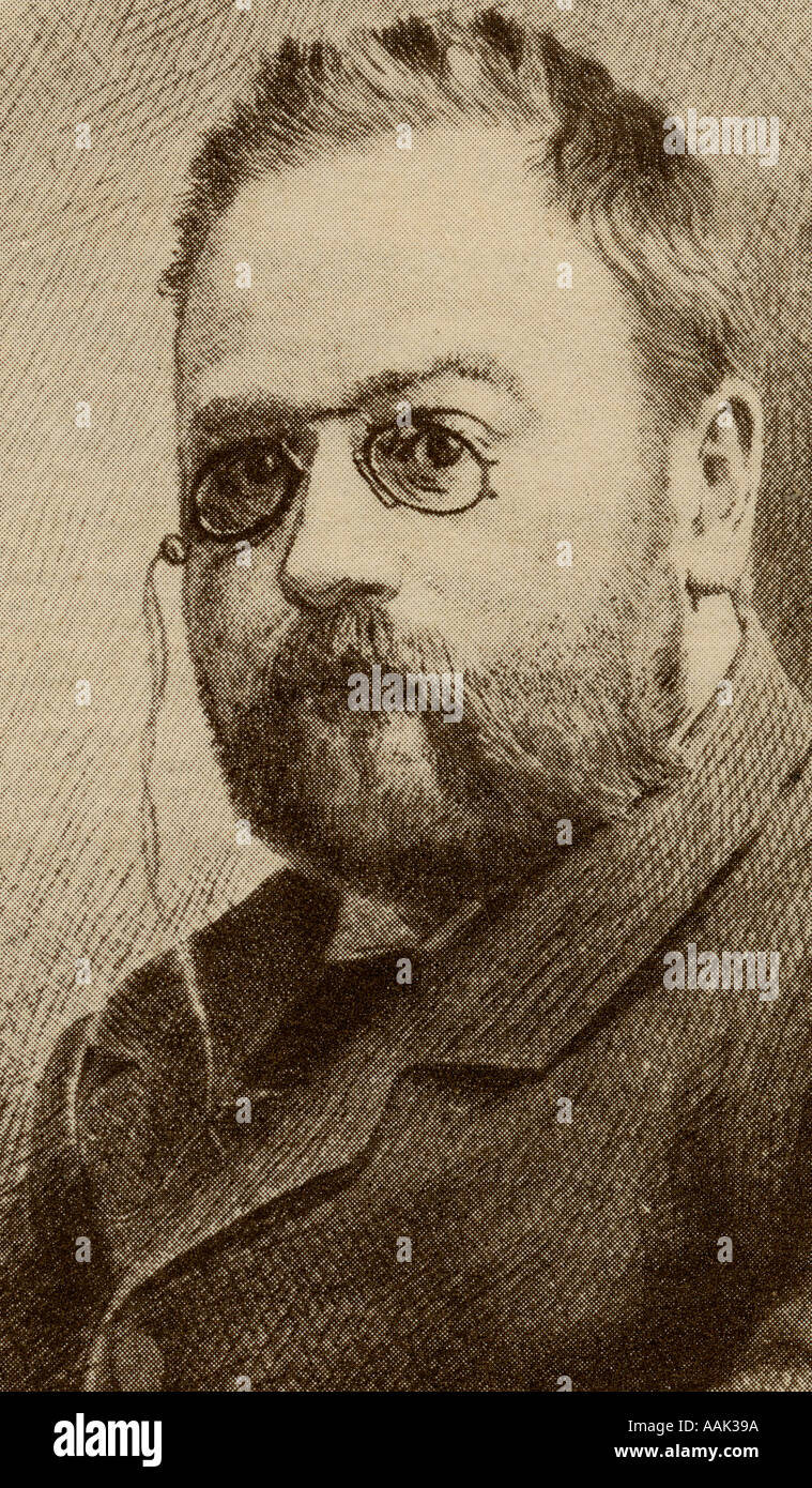 Émile Edouards Charles Antoine Zola, 1840 -1902, romanziere francese, drammaturgo, giornalista e attivista sociale. Foto Stock