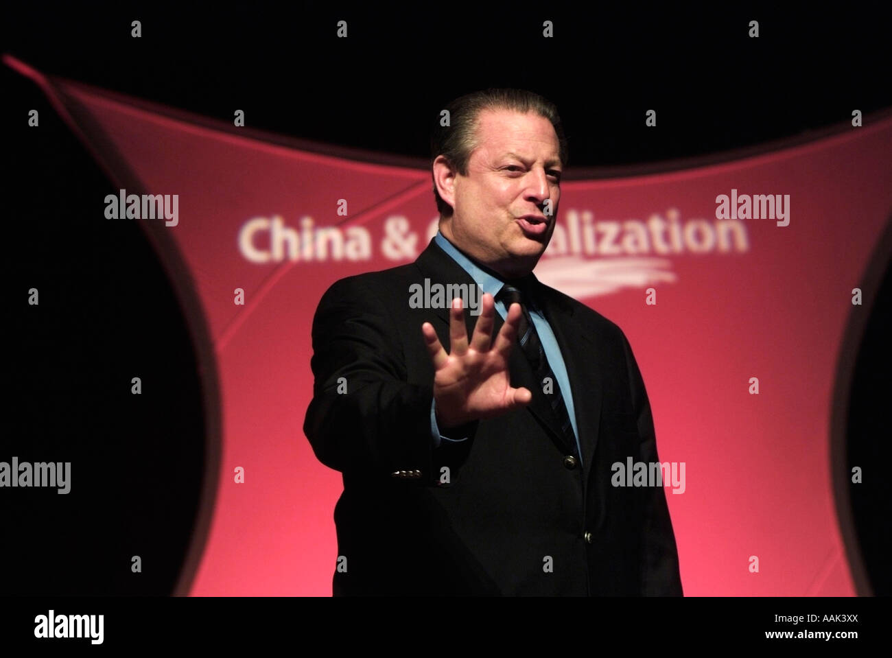 Al Gore durante un discorso sul riscaldamento globale. Foto di Chuck Nacke Foto Stock