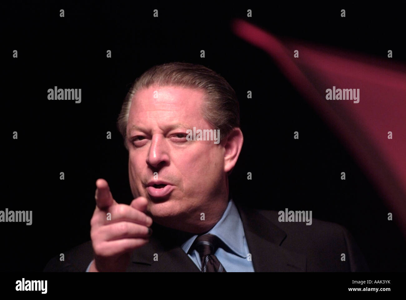 Al Gore durante un discorso sul riscaldamento globale. Foto di Chuck Nacke Foto Stock