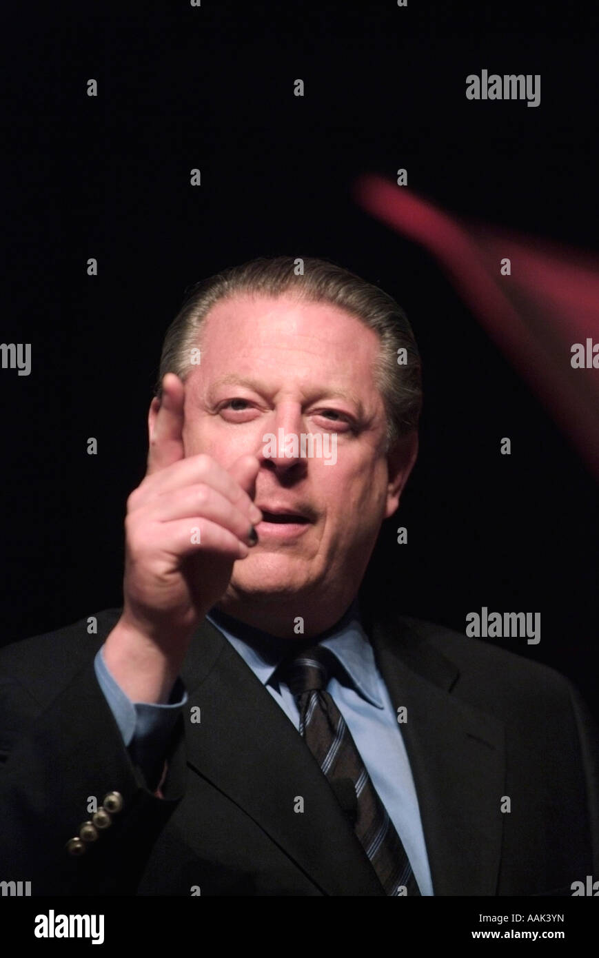 Al Gore durante un discorso sul riscaldamento globale. Foto di Chuck Nacke Foto Stock