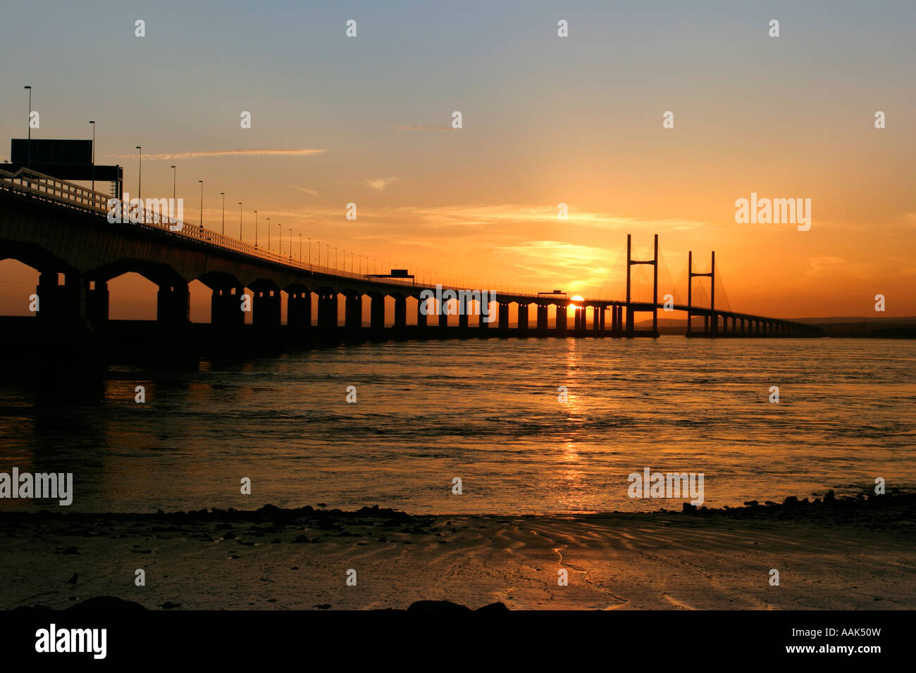 Severn Beach, 2° Severn Crossing Foto Stock