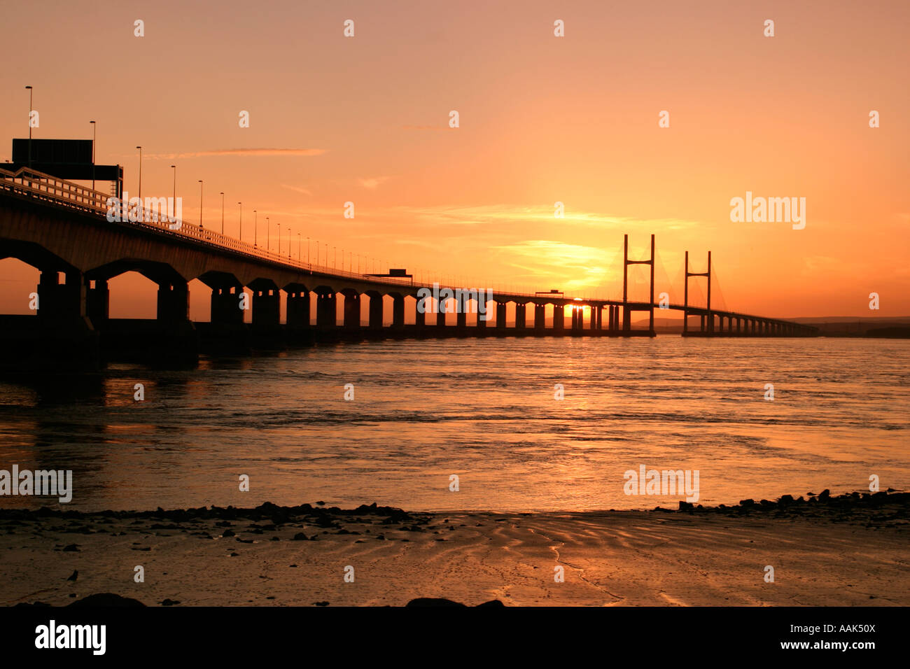 Severn Beach, 2° Severn Crossing Foto Stock