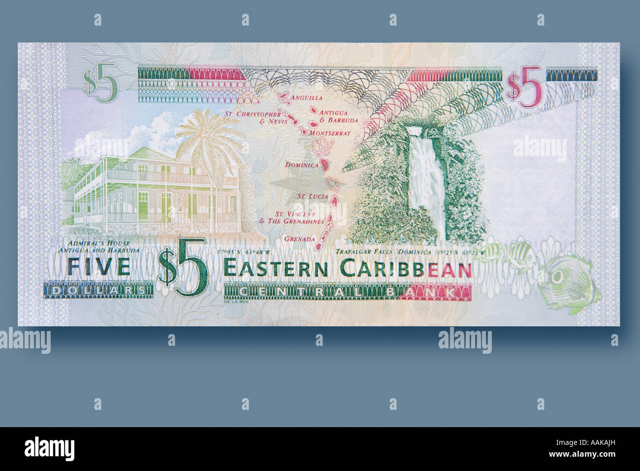 A 5 dollaro dalla CE o caraibi orientali. Foto Stock