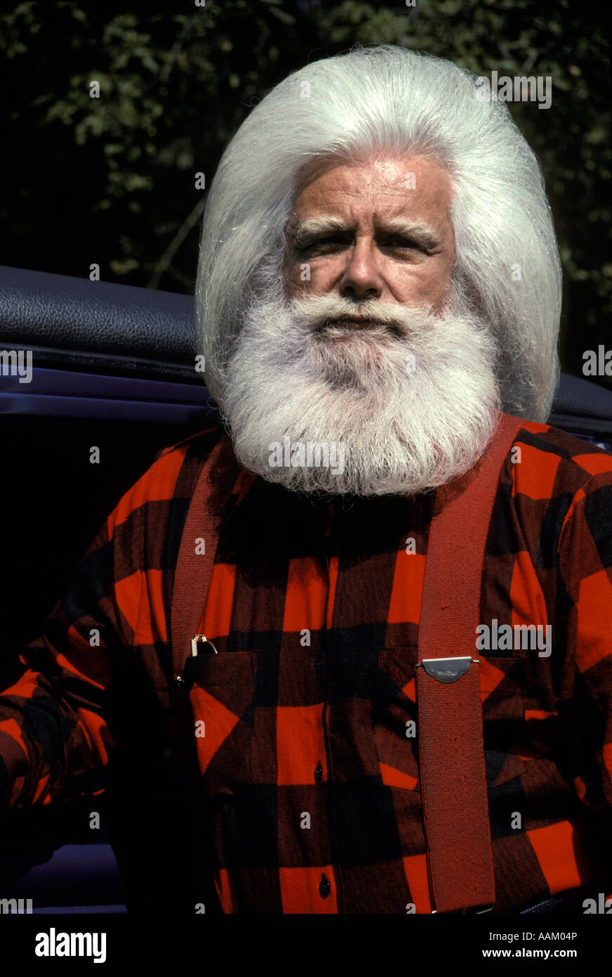 Boscaiolo con i capelli bianchi e la barba Foto stock - Alamy