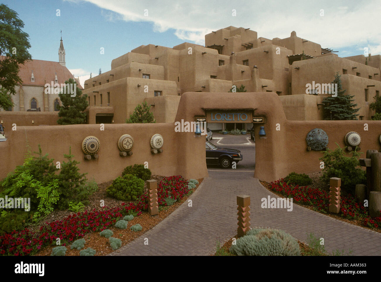 La adobe Loretto Hotel in Santa Fe New Mexico Santa Fe New Mexico USA Foto Stock