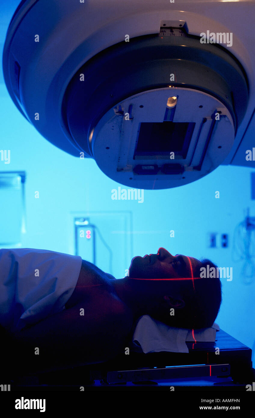 Il cancro paziente sottoposto a terapia con radiazioni nel centro di Ohio ospedale Foto Stock