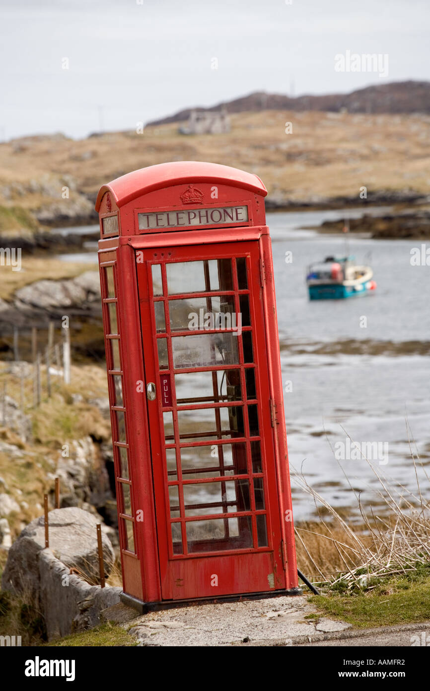 Regno Unito Scozia Western Isles Ebridi Esterne Barra Bagh Shiarabhagh K6 casella telefono Foto Stock