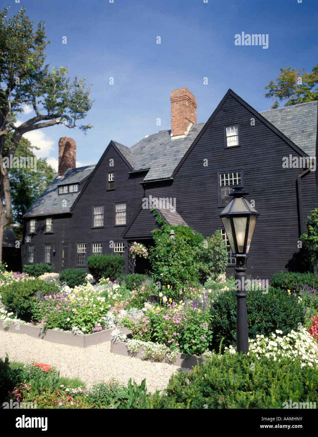 Casa di sette GABLES costruito circa 1668 ha detto di essere l'impostazione per Nathaniel Hawthorne romanzo SALEM MASSACHUSETTS Foto Stock