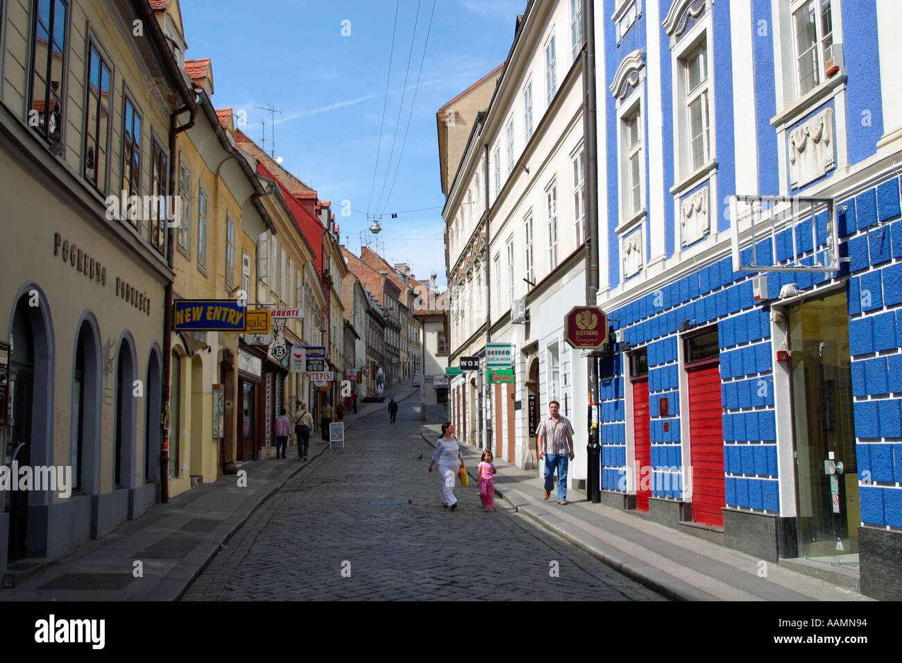Le strade della Città Vecchia di Zagabria Croazia Hrvatska Foto Stock