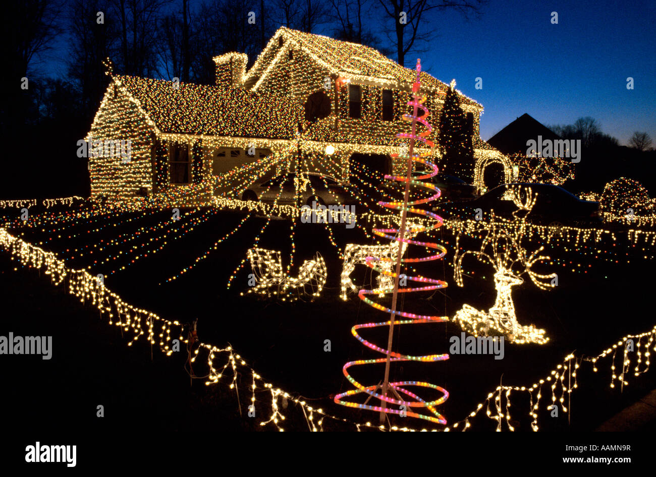 Le luci di Natale Gosen West Chester County PA Foto Stock