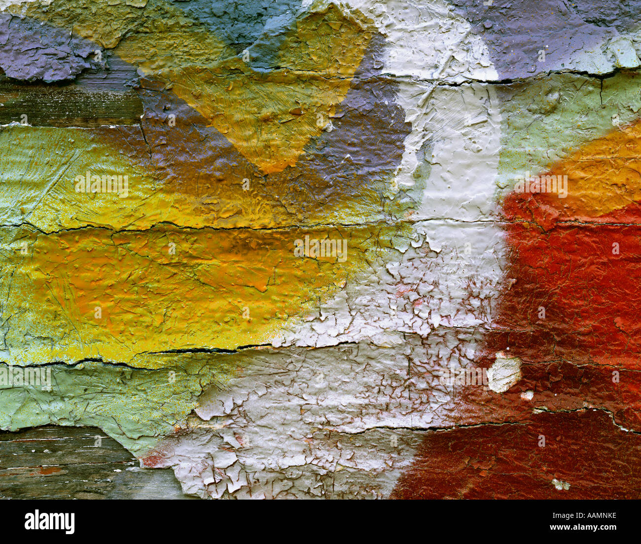 Close-up di meteo battuto dipinto murale Foto Stock