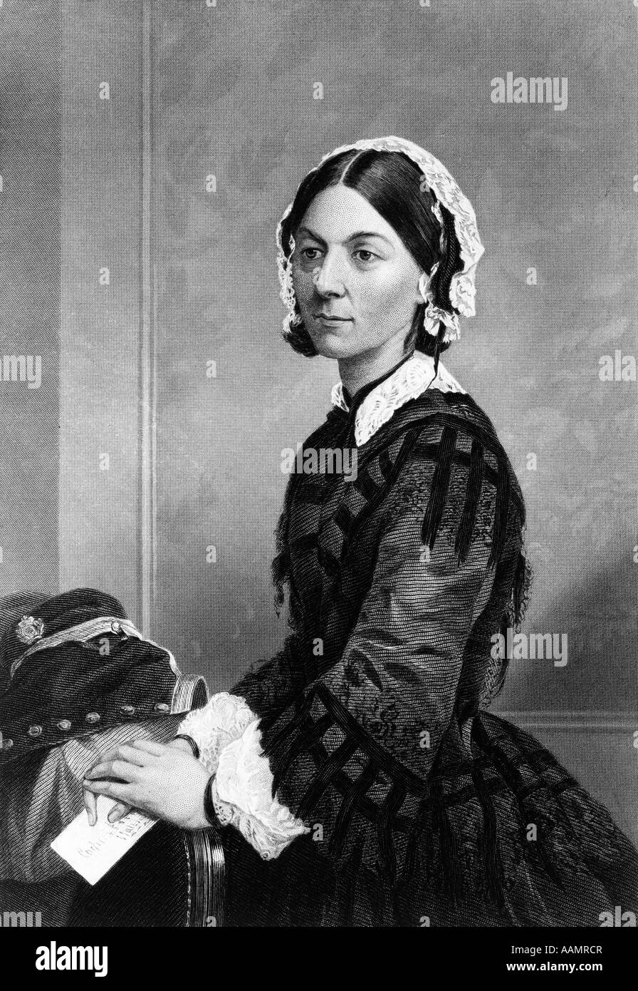 1800s 1870 ritratto di Florence Nightingale infermiera britannico fondatore della moderna assistenza infermieristica durante la guerra di Crimea dipinto di CHAPPEL 1872 Foto Stock