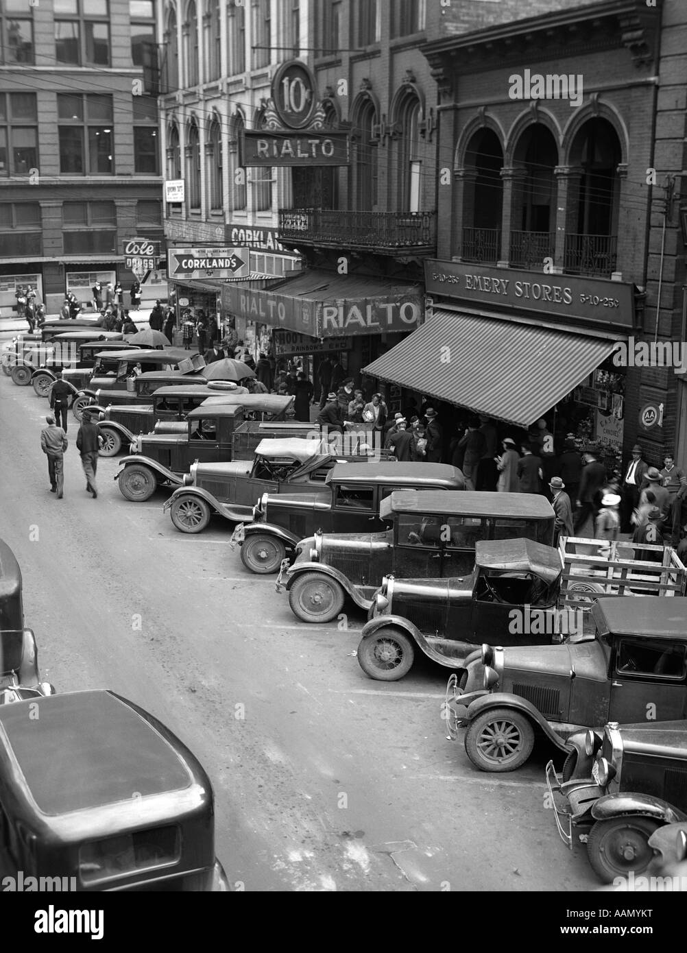 1936 Centro di MAIN STREET KNOXVILLE TENNESSEE Foto Stock