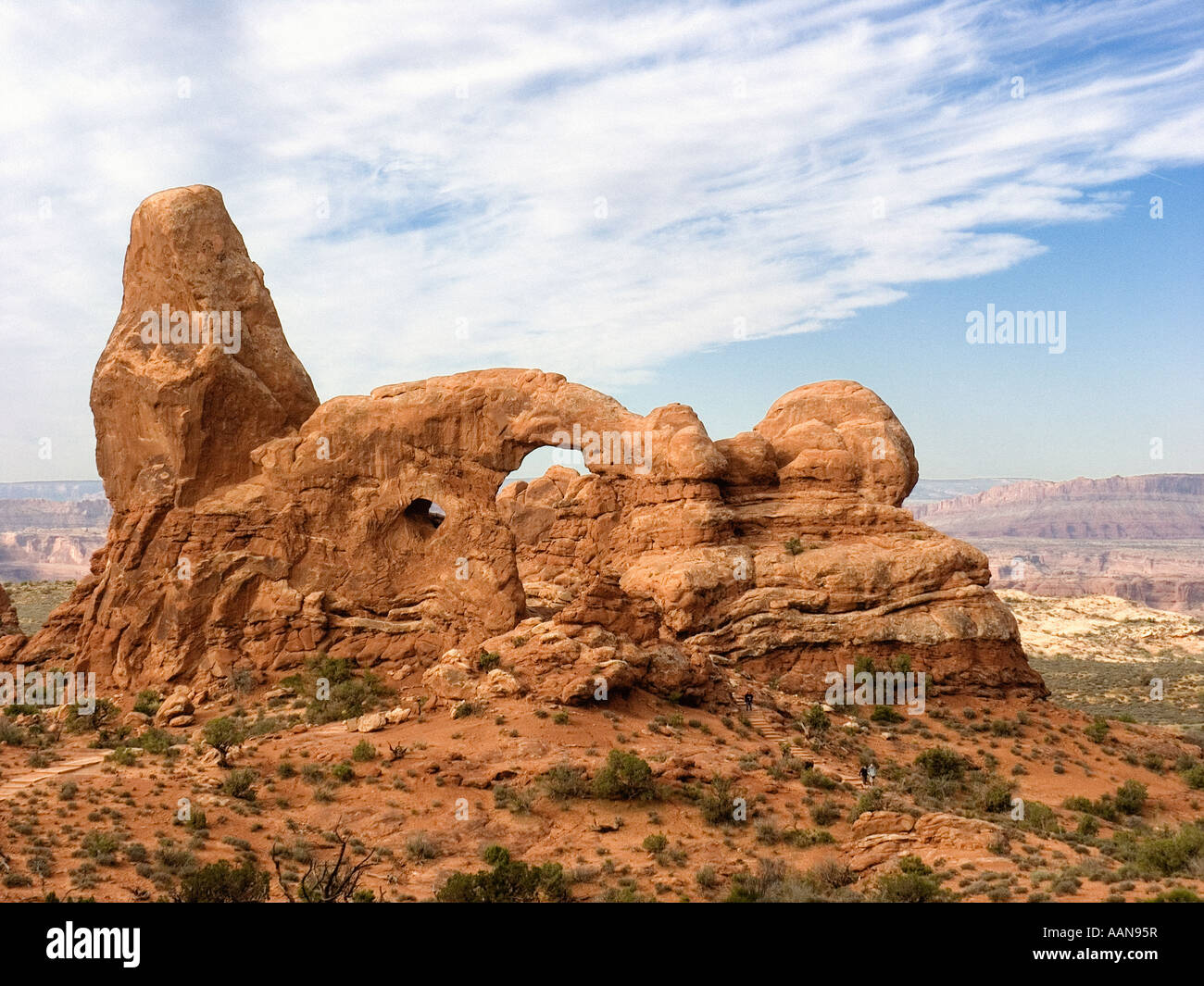 La torretta Arch. Arches National Park. Nei pressi di Moab. Lo stato dello Utah. Stati Uniti d'America Foto Stock