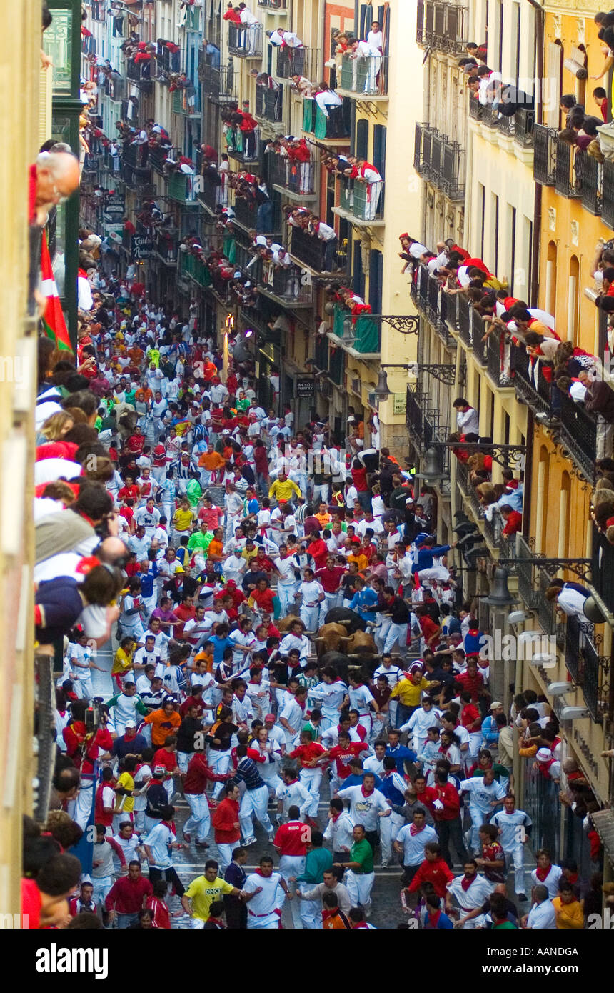 Fiesta de San Fermin, Pamplona, Navarra, Spagna. Foto Stock