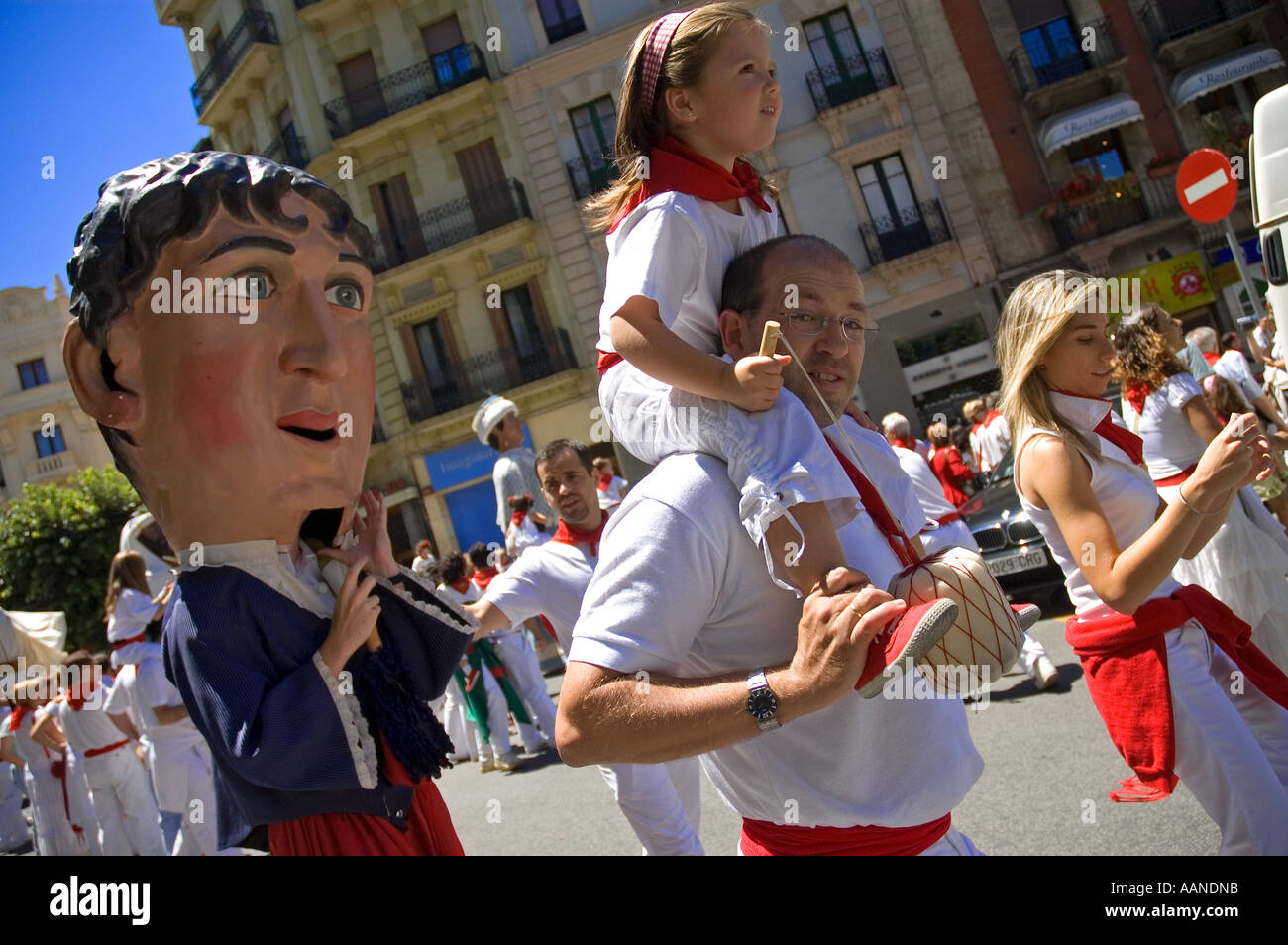 Fiesta de San Fermin, Pamplona, Navarra, Spagna. Foto Stock