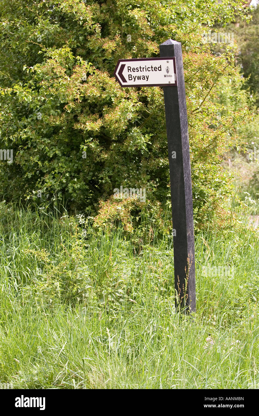 Limitato byway segno England Regno Unito Foto Stock