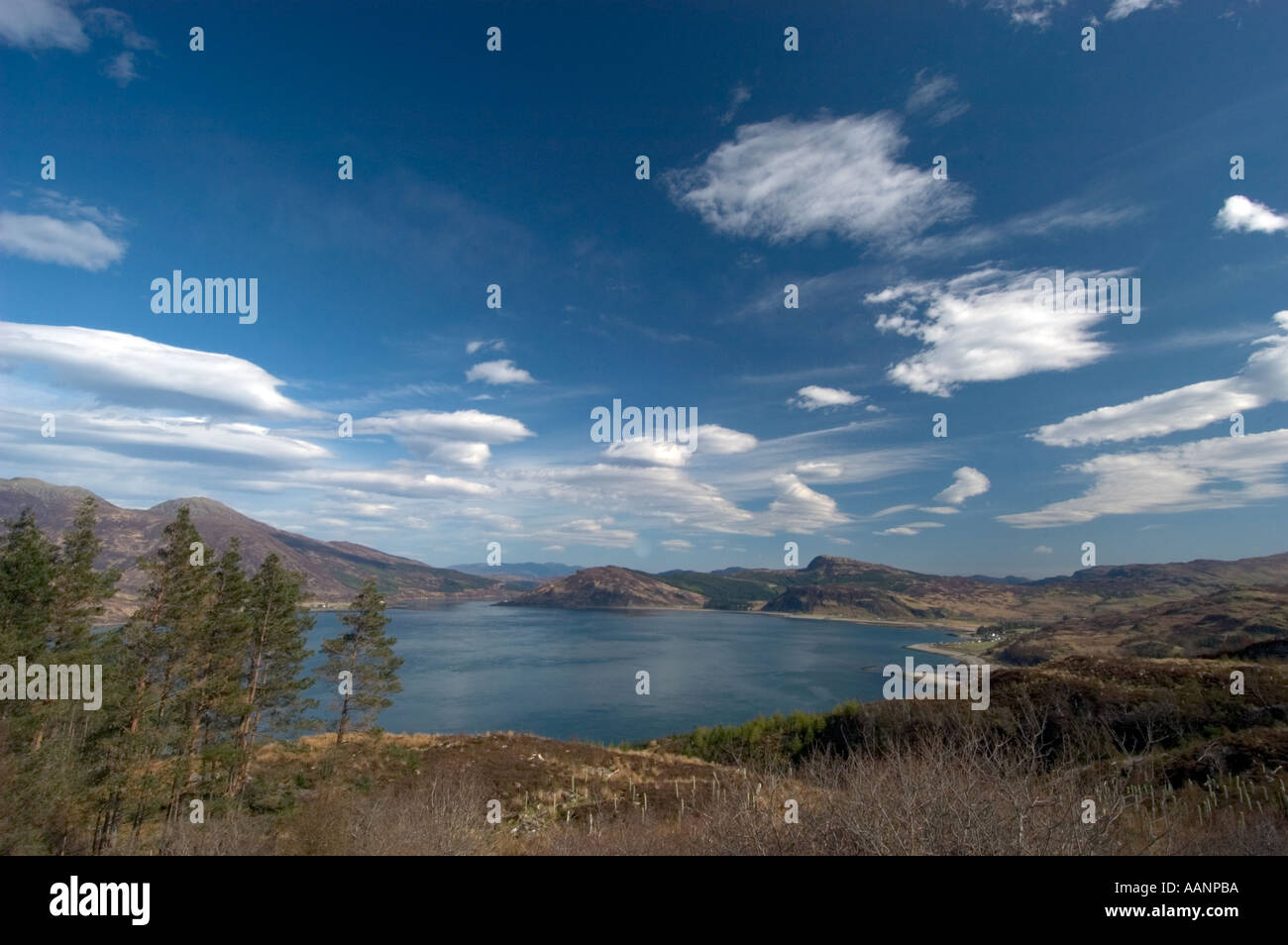 Paesaggio della baia di Glenelg e Glenelg Ross shire Skye ScotlandGlenelg Ross shire Scozia Scotland Foto Stock