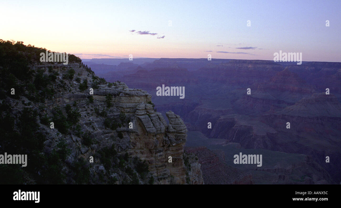 Grand Canyon dopo il tramonto vecchio film scansione Arizona Stati Uniti Foto Stock