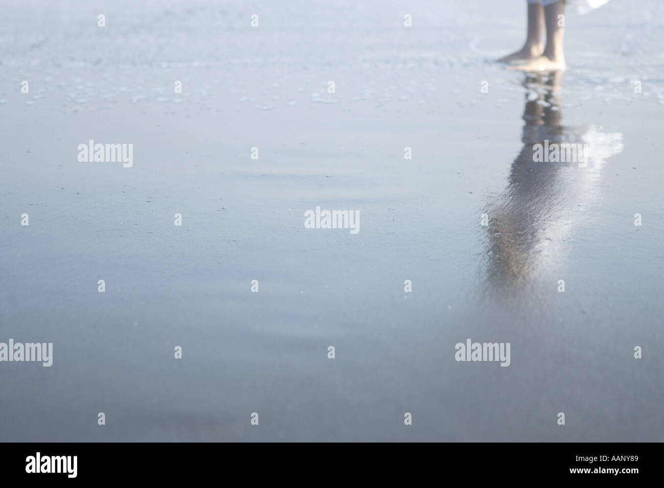 Una giovane donna in spiaggia Foto Stock