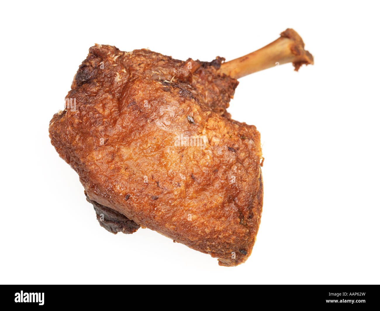 Fritti di mezzo croccante anatra cinese pasti da asporto isolata contro uno sfondo bianco con nessun popolo e un tracciato di ritaglio Foto Stock