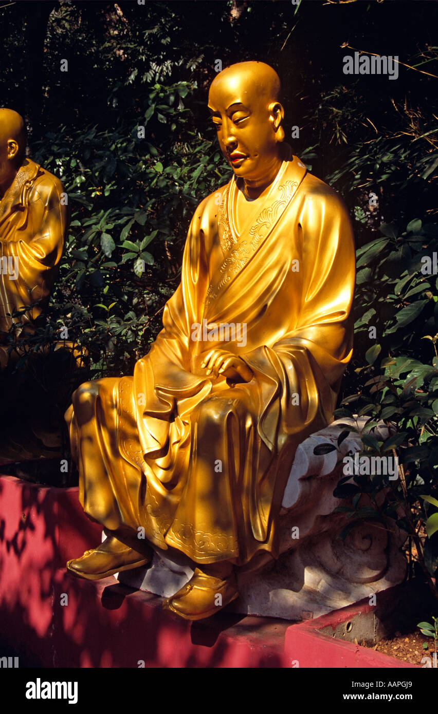 Statua, Diecimila Buddha Monastero, Sha Tin, Nuovi Territori di Hong Kong, Cina Foto Stock