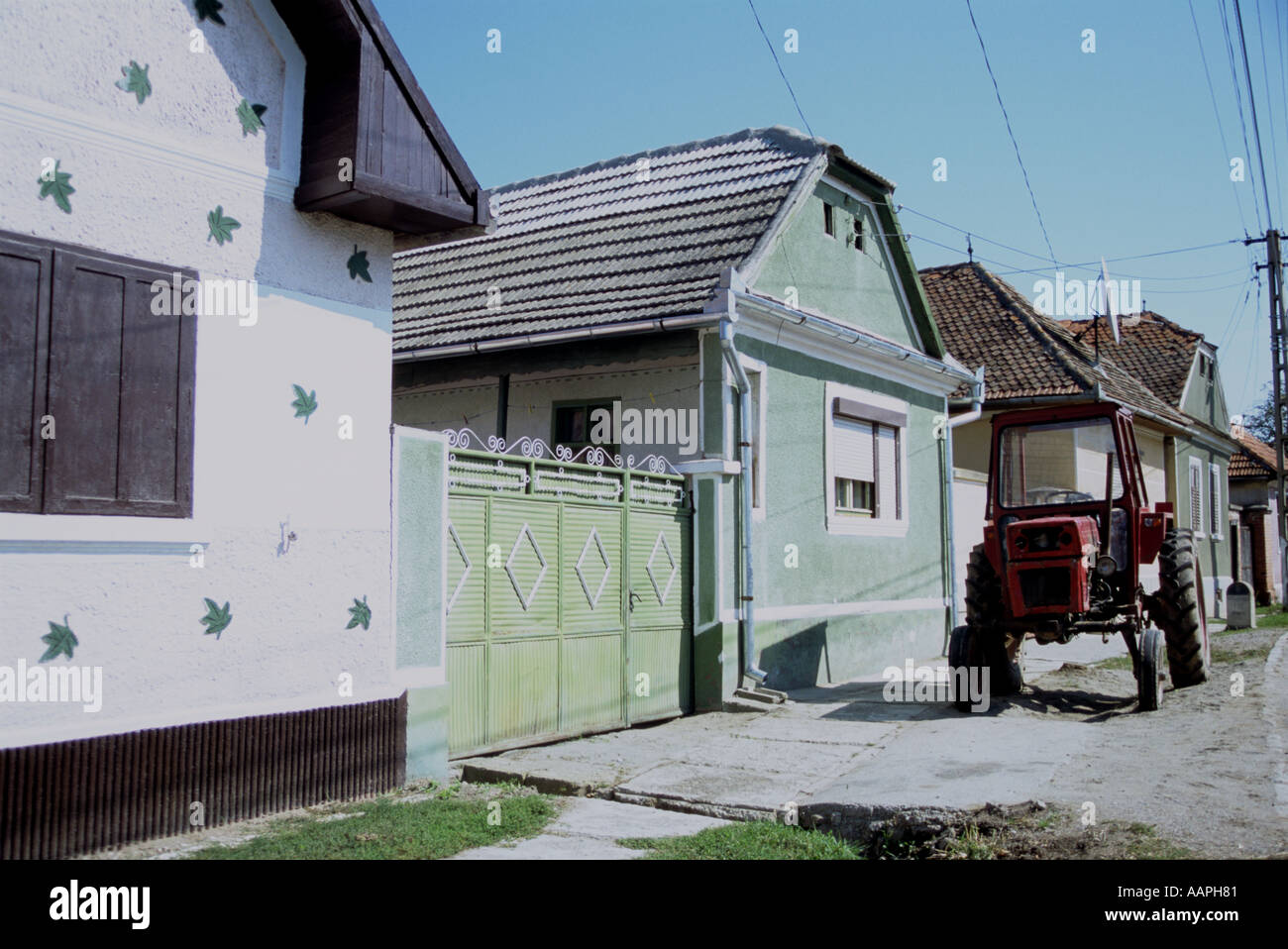 Piccolo villaggio sassone in Romania nei pressi di Brasov Foto Stock