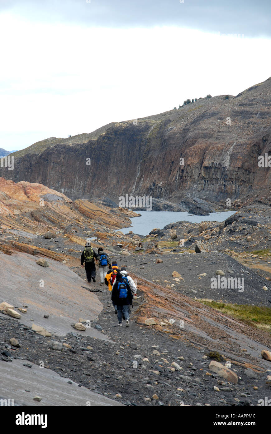 La Patagonia Argentina Trekking in montagna del Parque Nacional Los Glaciares Foto Stock