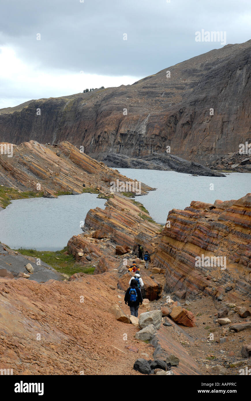 La Patagonia Argentina Trekking in montagna del Parque Nacional Los Glaciares Foto Stock