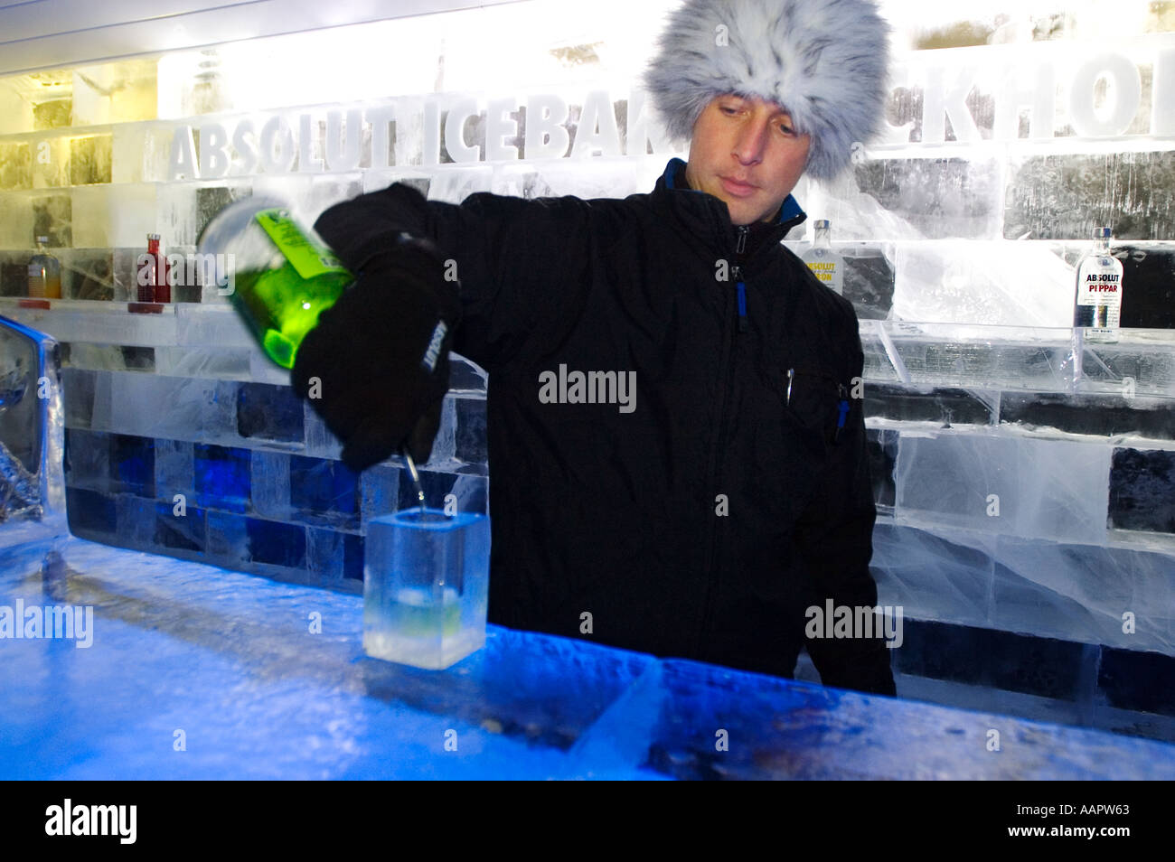 La Svezia, Stoccolma, Absolut Ice Bar Foto Stock