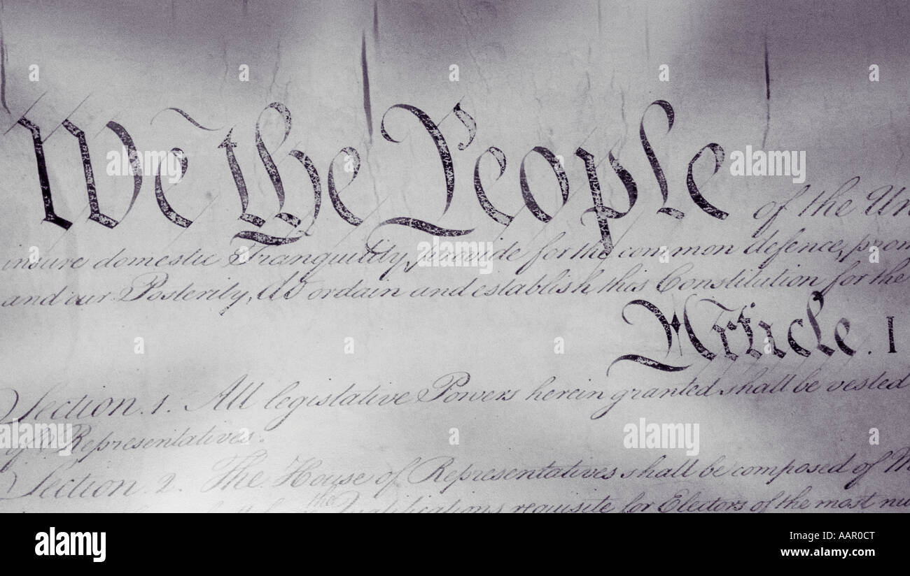 Costituzione degli Stati Uniti, noi, il popolo, STATI UNITI D'AMERICA, la libertà Foto Stock